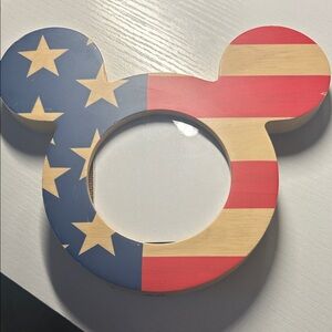 Walt Disney Mickey  Ear Wooden Wall Frame - Blue & Red Vintage